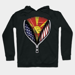 Macedonian Flag  Macedonia Flag American Flag Zip Down - Gift for Macedonian From Macedonia Hoodie